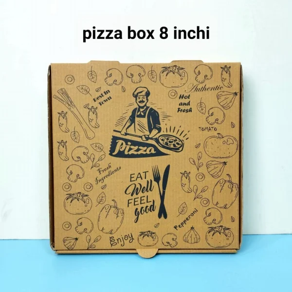 Readymade printed pizza box 8 inchi minimum order 100 pis bundel